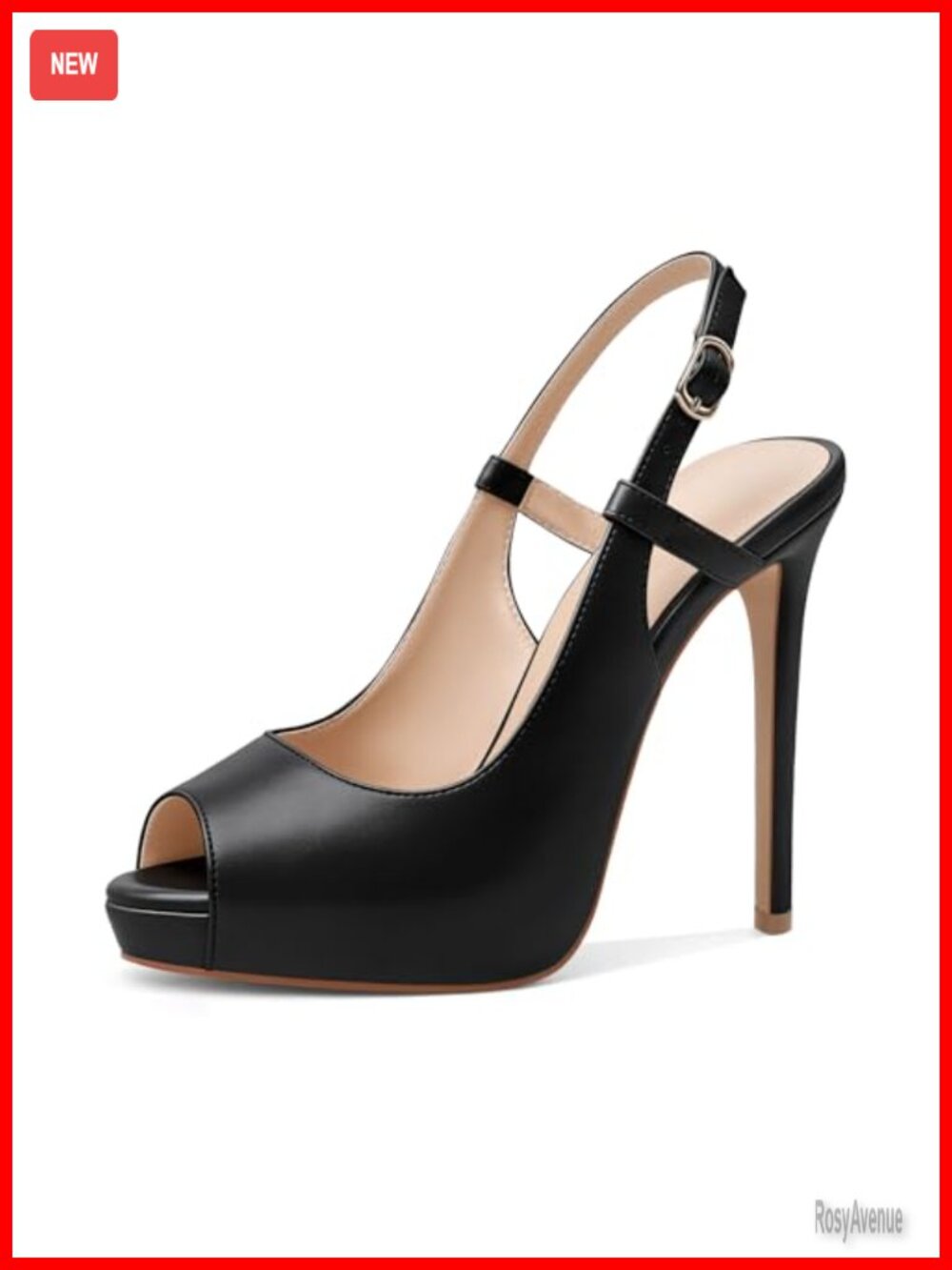 Peep Toe Slingback Platform Stiletto Heels 5 Inch Party Wedding Pumps